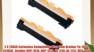 2 X TONER Cartuchos Compatibles Non Oem Brother Tn-1050  Tn1050  Brother DCP-1510 DCP-1512