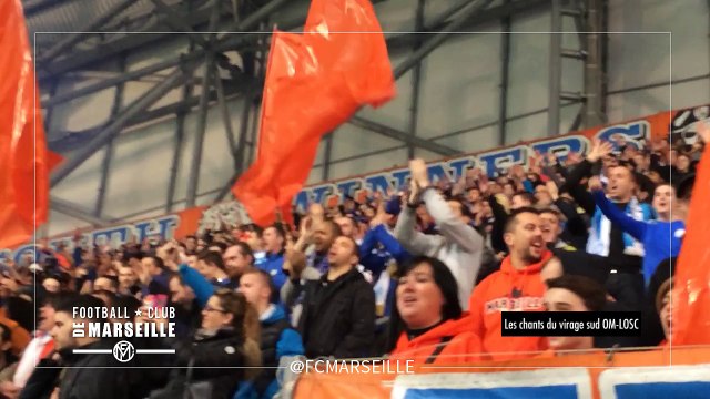 Les chants du virage sud lors d'OM - LOSC (1-1)