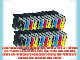 24 Cartuchos de tinta compatibles Brother LC-980 LC-1100 para MFC-250C MFC-255CW MFC-290C MFC-295CN
