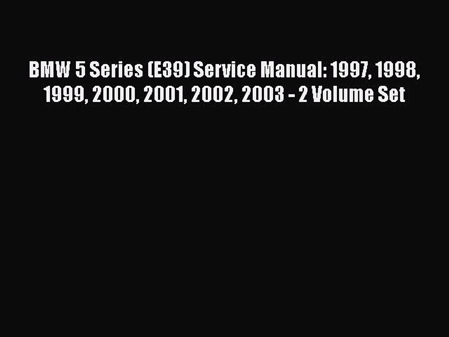 Bmw 530i Repair Manual Download