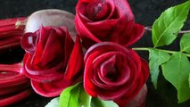 Art In Beetroot Rose Flower _ Vegetable Carving Garnish _ Roses Garnish (Italypaul)