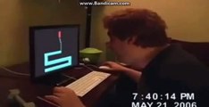 man punches computer because of scary maze game