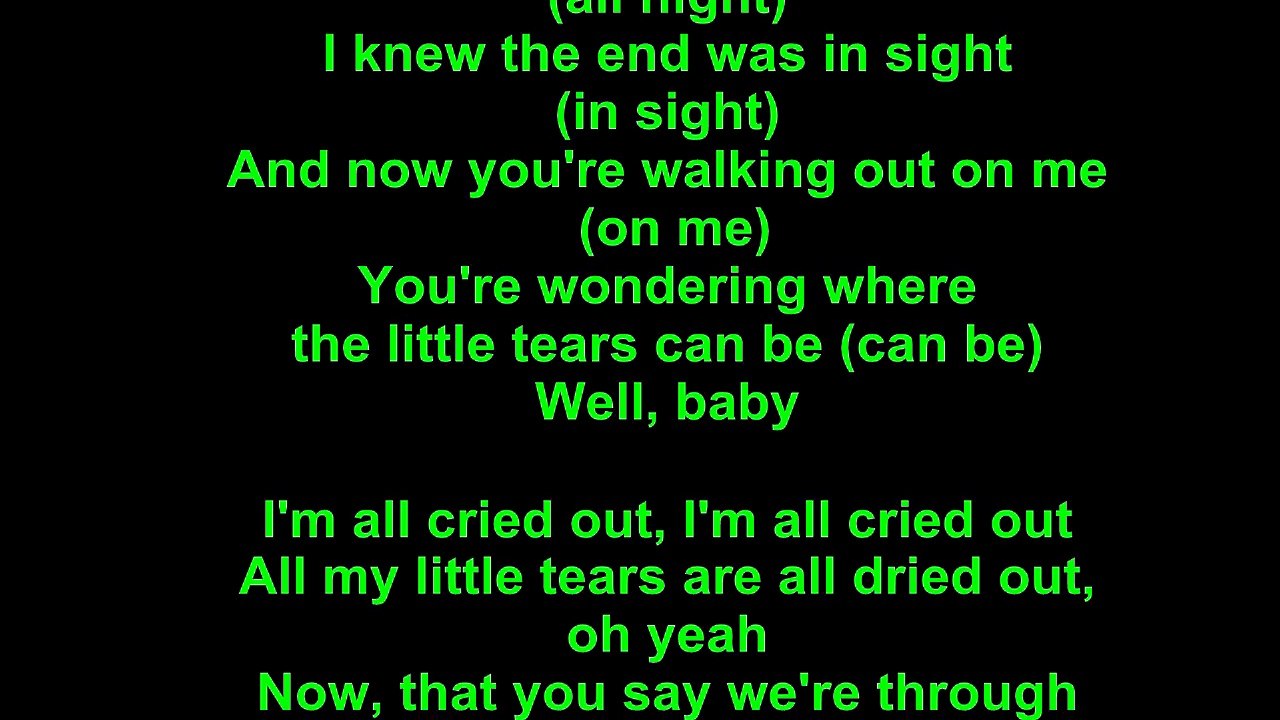 Dusty Springfield – All Cried Out Lyrics