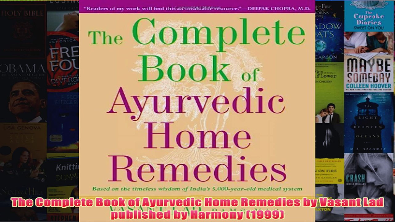 Download PDF  The Complete Book of Ayurvedic Home Remedies by Vasant Lad published by Harmony 1999 FULL FREE