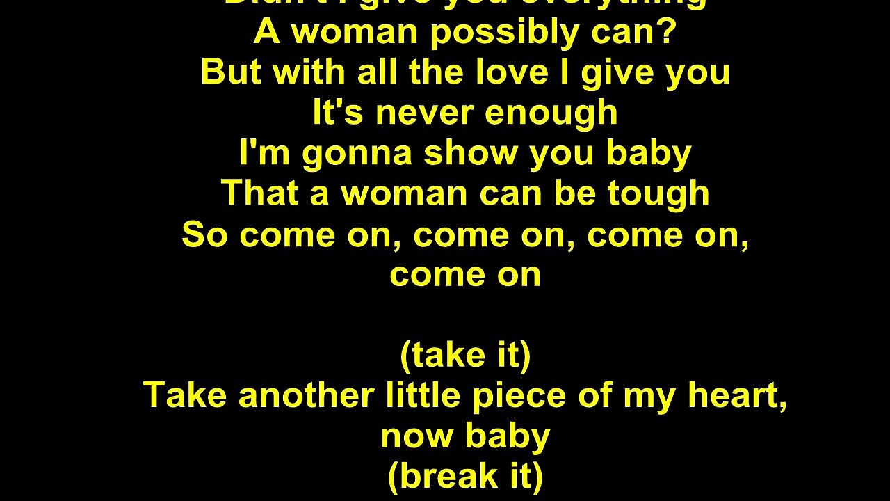 Dusty Springfield – Take Another Little Piece Of My Heart Lyrics