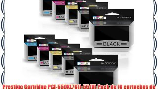 Prestige Cartridge PGI-550XL/CLI-551XL Pack de 10 cartuchos de tinta para Canon Pixma Serie