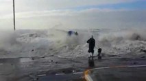 Woman and Dog Taken Out By Blizzard Storm Surge