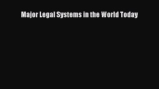 Major Legal Systems in the World Today  Free Books