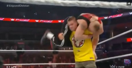 John Cena save Edge from Brock Lesnar RAW 30_12_2014