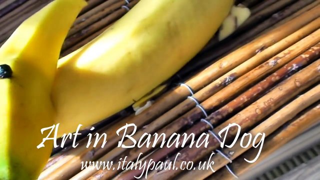 Art In Banana Show - Fruit Carving Yellow Dog Garnish - Party Garnishing - Food Decoration