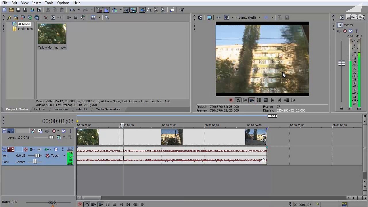 11. Тример Interlace - Sony Vegas 11.0 для начинающих