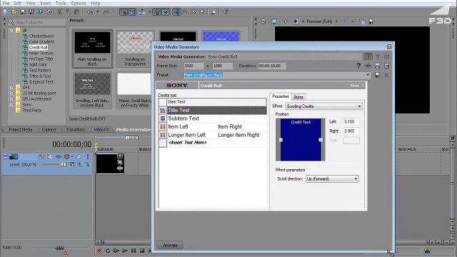 12. Титры - Sony Vegas 11.0 для начинающих