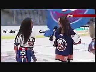 Ice Cheerleader Takes A Fall