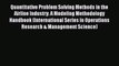 Quantitative Problem Solving Methods in the Airline Industry: A Modeling Methodology Handbook