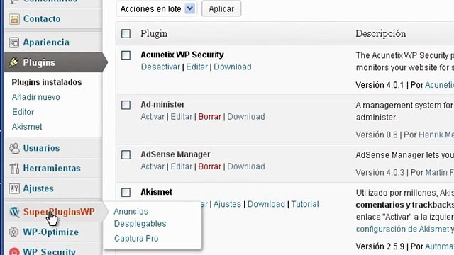 Anuncios desplegables Plugin WordPress