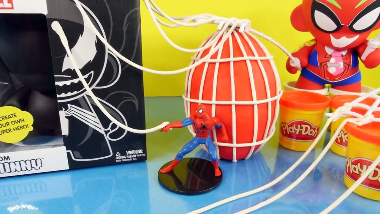 Play Doh Spiderman Surprise Egg Kidrobot Giant Venom Superhero Toys - Disney Cars Toy Club