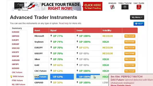 Auto Binary Signals Tutorials - Live Trading 2014