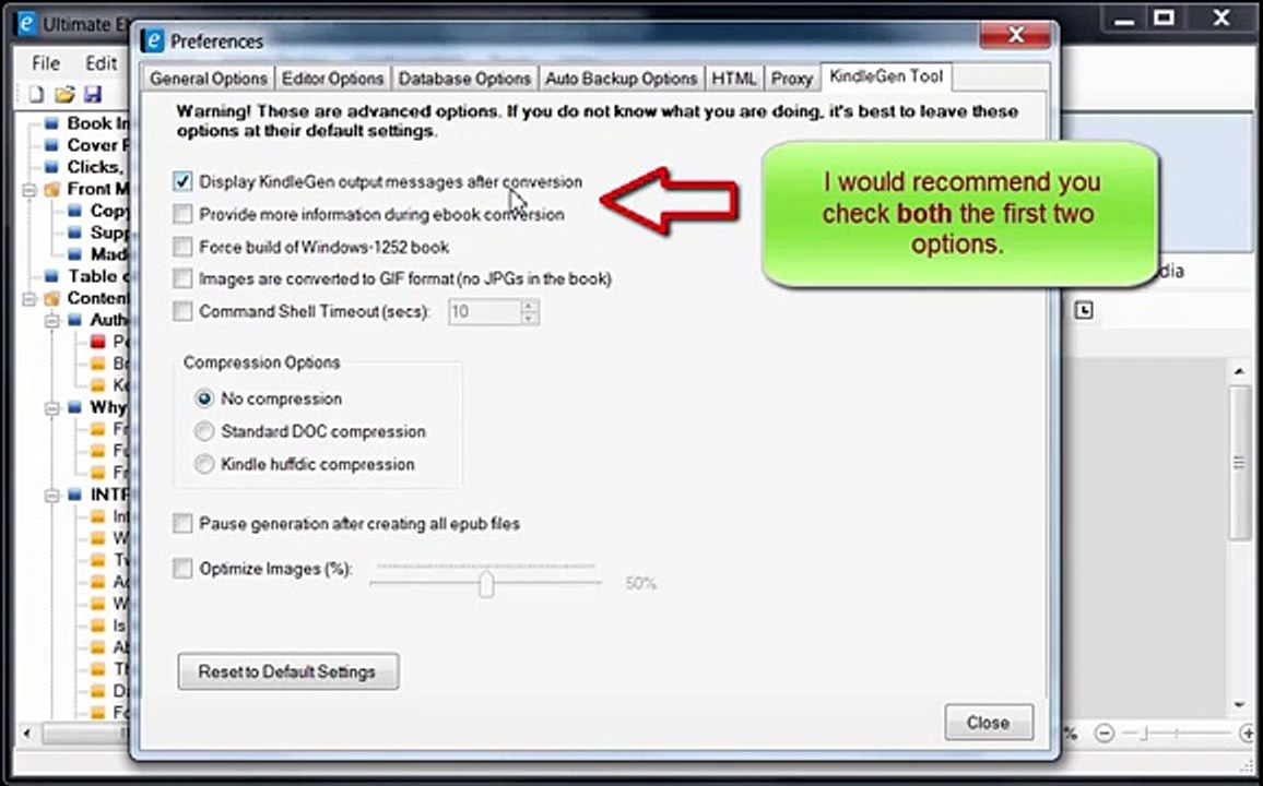 Ultimate eBook Creator - Capture and View KindleGen Errors