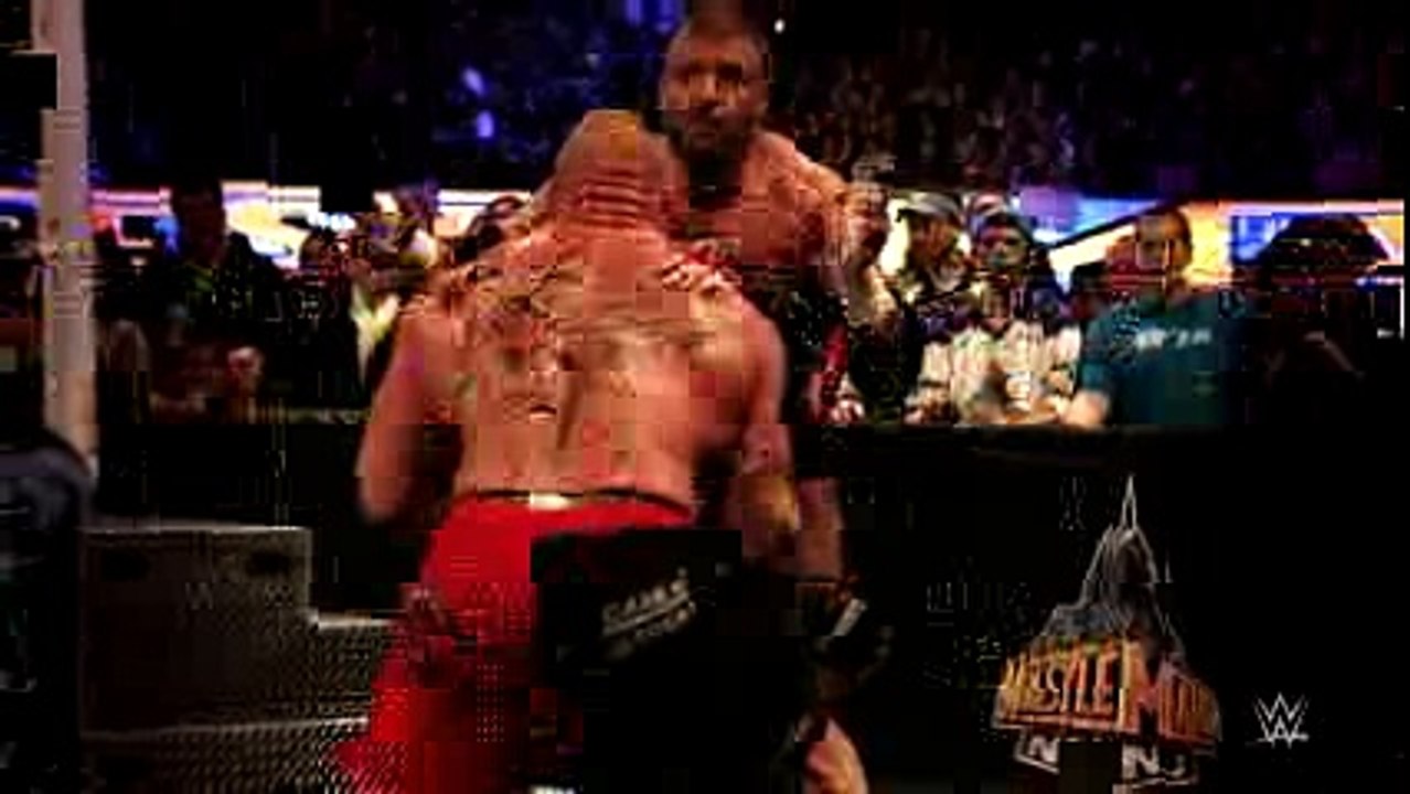 Brock Lesnar takes Triple H to Suplex City- Slow Mo Replay from WrestleMania 29
