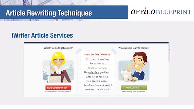 Step2 Video 7 article rewriting techniques - Affilorama