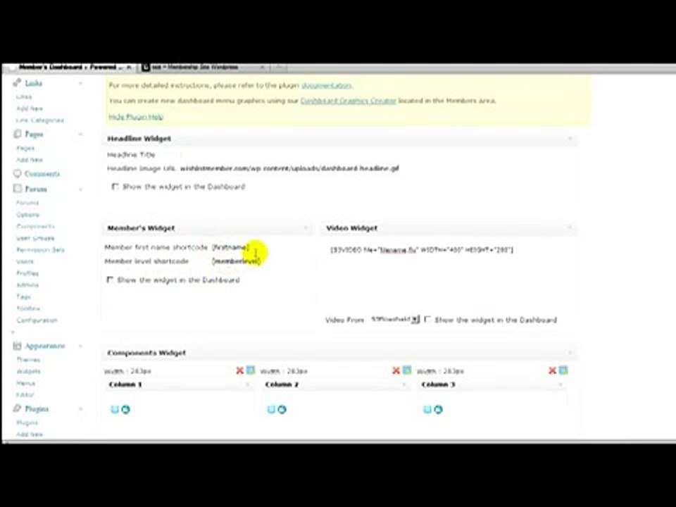 Members Dashboard Plugin  - Members Dashboard Plugin For Wishlist Member