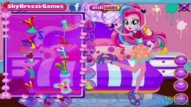 My Little Pony Equestria Girls Rainbow Rocks Pinkie Pie Dress Up in Badroom Game for Girls