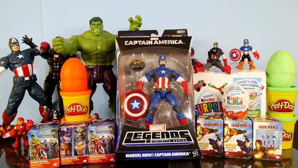 Play doh Surprise Eggs Marvel Legends Captain America Kinder Surprise Egg - Disney Cars Toy Club