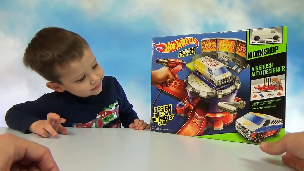 Хотвилс покраска машин установка с машинкой распаковка Hot Wheels Airbrush auto designer