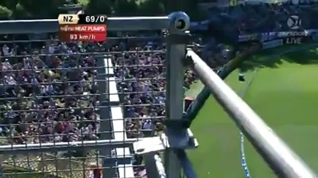 Ball hits fan on head