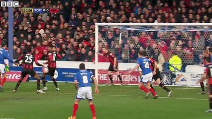 Portsmouth 1-2 AFC Bournemouth Highlights