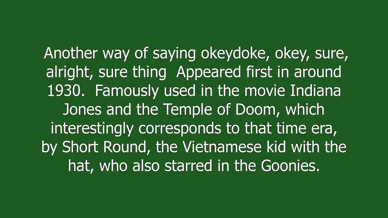 okey dokey meaning and pronunciation video Dailymotion