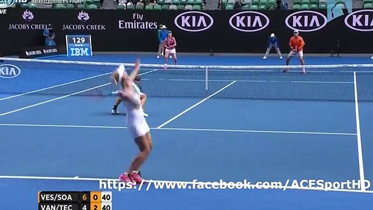 Vesnina/ Soares vs Vandeweghe / Tecau 2016-01-31 FINAL Mixed doubles tennis highlights by ACE