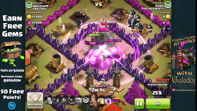 Clash of Clans Town Hall 8 Gowipe Three Star Clash Clan War Wins!