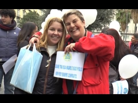 Napoli - Adozioni gay, Noi con Salvini protesta contro decreto Cirinnà (30.01.16)