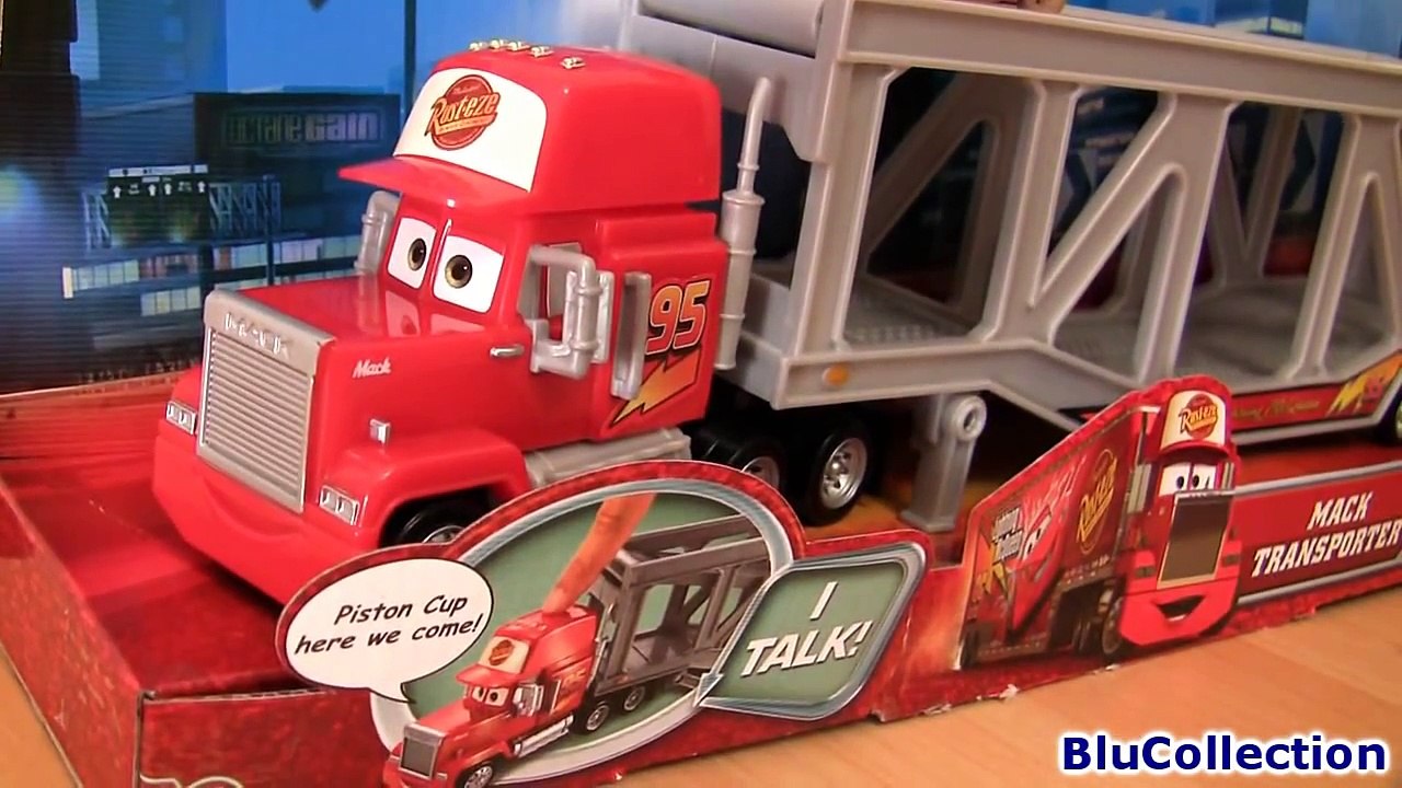 Talking MACK Truck Ramp Transporter Playset Disney Cars Dirt Track Lightning Mcqueen Bluco