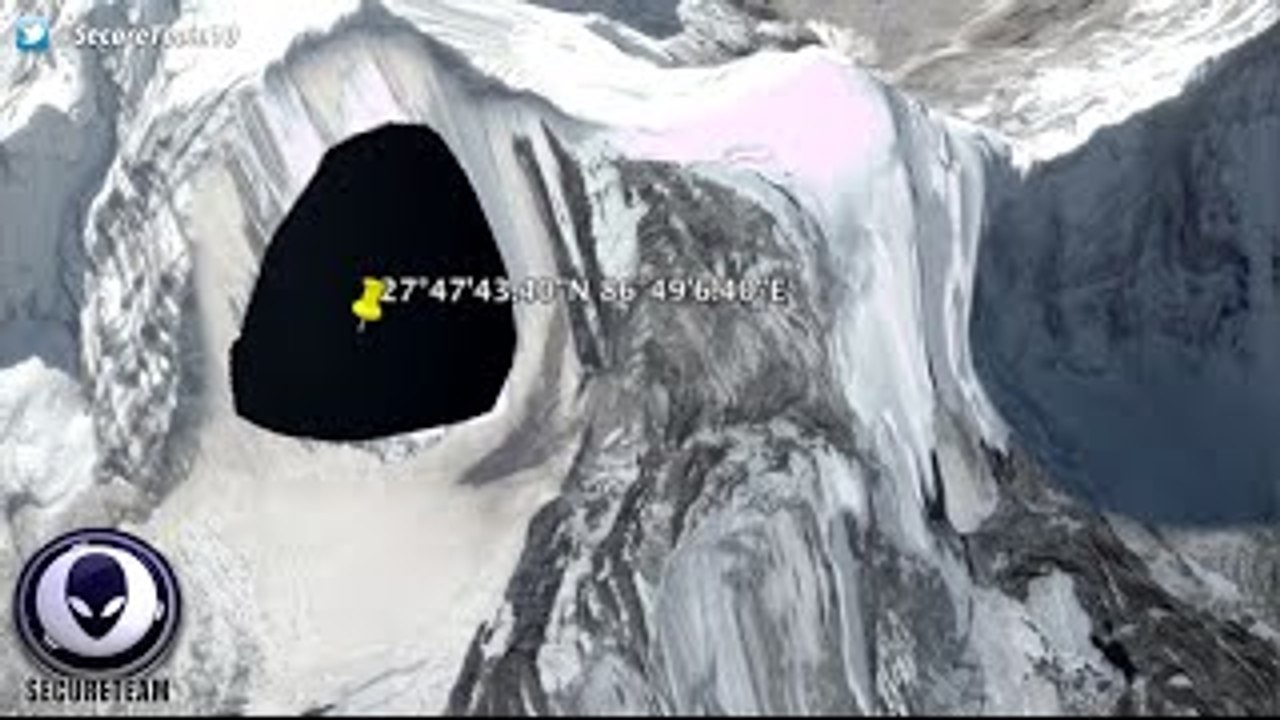 Secret Underground Base Entrance Blacked Out On Nepal Mountain?