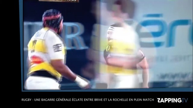 Rugby : une bagarre générale éclate entre Brive et La Rochelle en plein match ! (Vidéo)