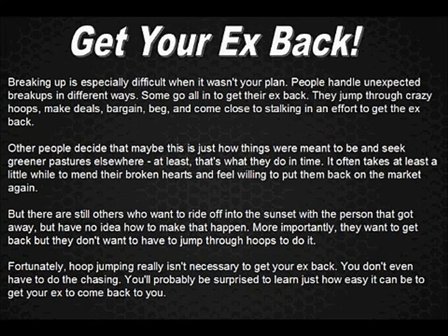 Text Your EX Back Advices Part3