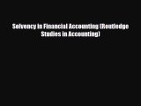 [PDF Download] Solvency in Financial Accounting (Routledge Studies in Accounting) [Read] Online