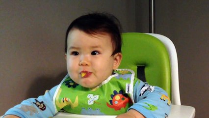 Cute Funny Baby Spitting Up Peaches