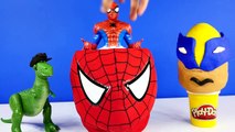 SPIDERMAN SURPRISE BASKET - Marvel Avengers Batman Disney Pixar Play Doh Egg Superhero Mashem Toys