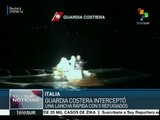 Guardacostas italianos interceptan embarcación con refugiados