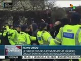 Reino Unido: ultraderechistas y pro refugiados chocan en mitin