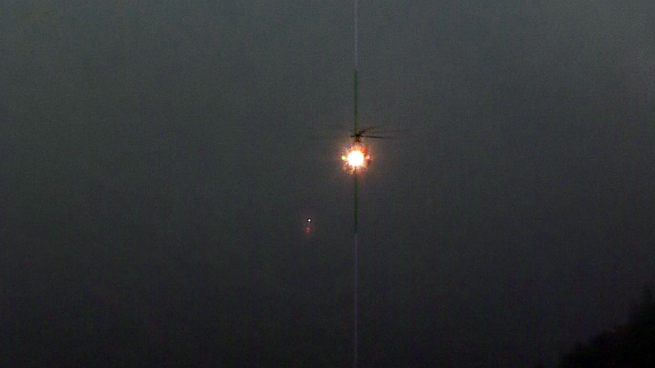 Helicopter landing in Surkhe, Nepal