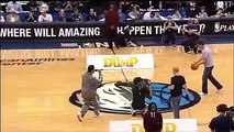 Fan Hits 4 Amazing Shots - ALL SWISH - Half Court, 3 pointer, Free throw, layup at Dallas Mavericks