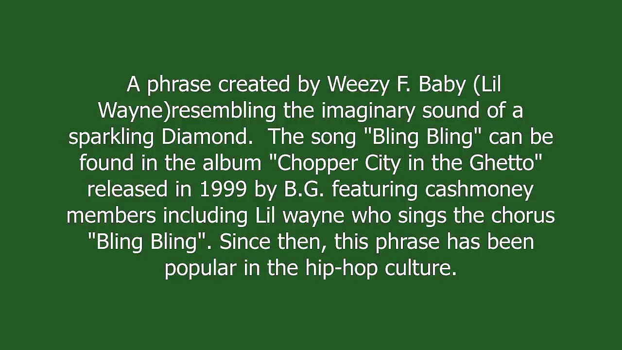 Bling Bling meaning and pronunciation