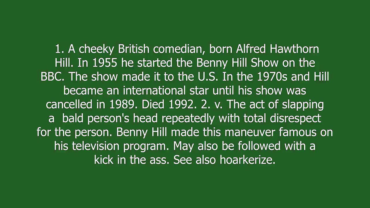 Benny Hill meaning and pronunciation