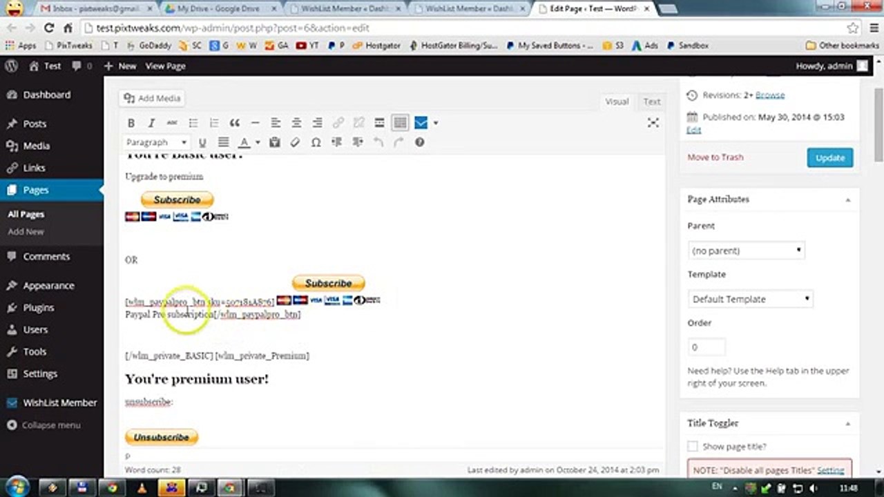 Wishlist member 2.9 update PayPal Pro integrati...
