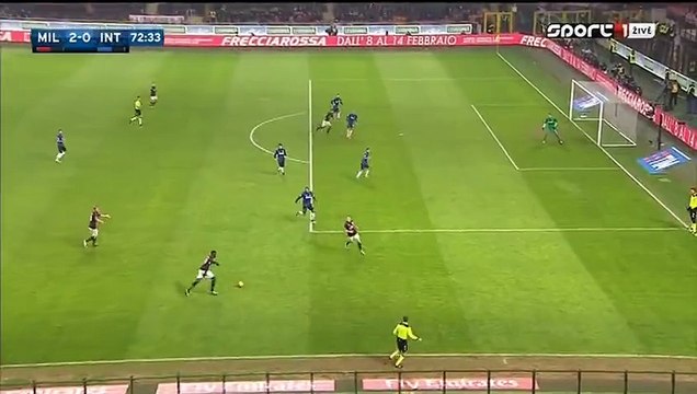 2-0 Carlos Bacca Goal Italy Serie A - 31.01.2016, AC Milan 2-0 Inter Milano
