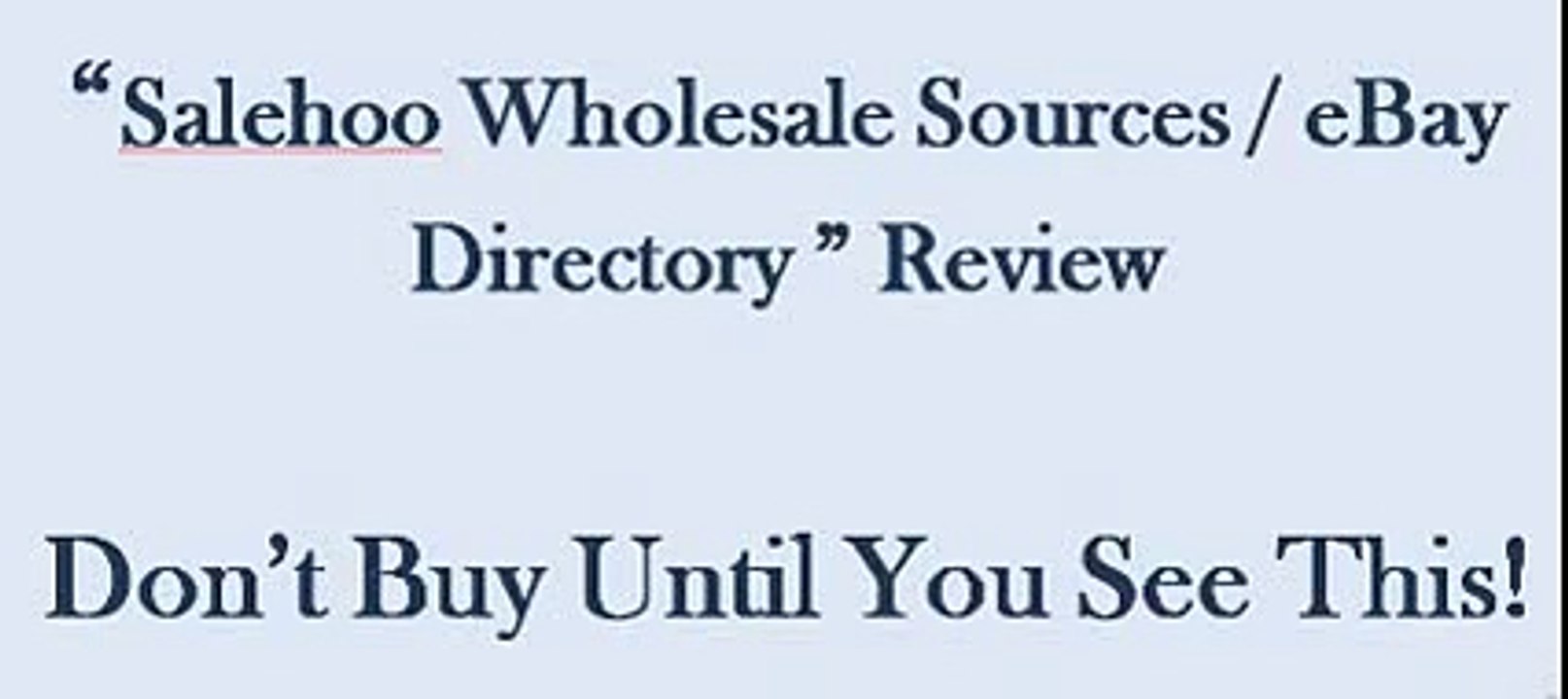 Salehoo Wholesale Sources eBay Directory Review